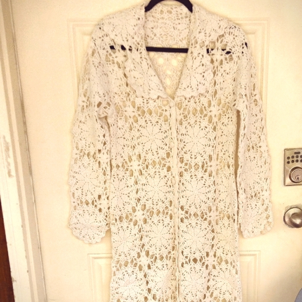 Crochet midi sweater